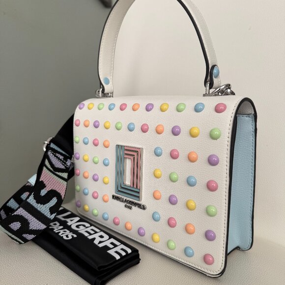 Karl Lagerfeld Handbags - Karl Lagerfeld Ivory/Candy Crossbody/Handbag NWT